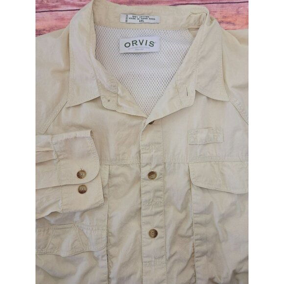 Orvis Mens Khaki Button-Down Shirt XXL - Picture 4 of 9